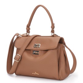 Angel Kiss Small Top Handle Satchel Purses and Handbags for Women Soft Vegan Leather Tote Shoulder Bag Top Handle with Crossbody Strap