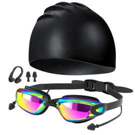 JSTHHTT Swimming Goggles, UV Protection Swim Goggles, Anti Fog Swim Goggles, Adult Unisex Swim Goggles, Waterproof Swim Goggles, Soft Goggles Swimming for Men, Women