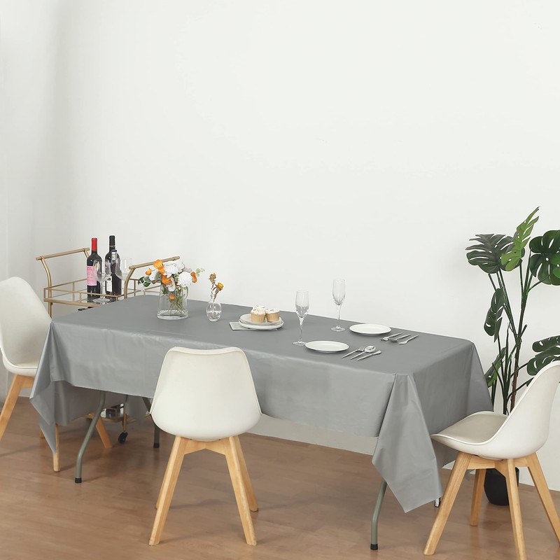 Evershine (12-Pack Heavy Duty Plastic Table Covers Tablecloth (Reusable) (Rectangle