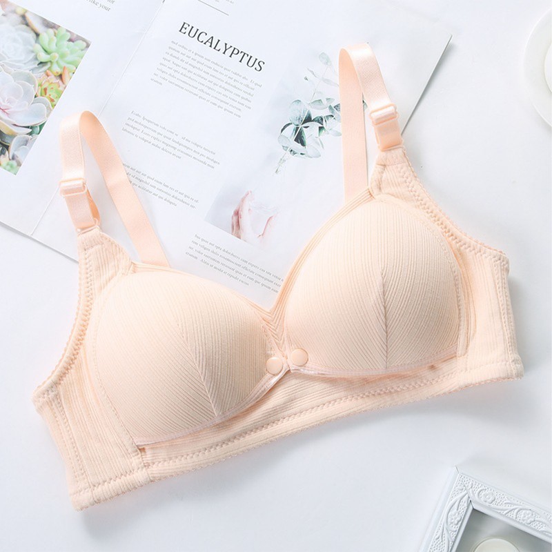 2PCS Maternity Bra Pure Cotton Wireless Soft Breathable Breastfeeding Bra