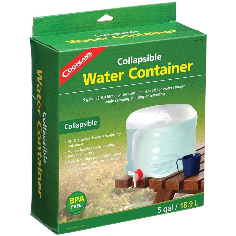 Coghlan's Collapsible Water Container, 5-Gallon, Clear (2)