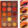 Afflano Red Orange Eyeshadow Palette Sunset 15 Color, Highly Pigmented