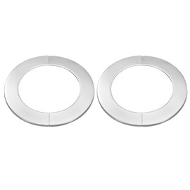 HARFINGTON 2pcs Wall Split Flange 3.98" (101mm) Stainless Steel Round Self-Adhesive Split Flange Pipe Cover Clip-on Escutcheon Collar for Floor Ceiling Bathroom Kitchen Toilet