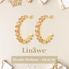 Linawe Champagne Chunky Gold Hoop Earrings for Women Trendy, Hypoallergenic