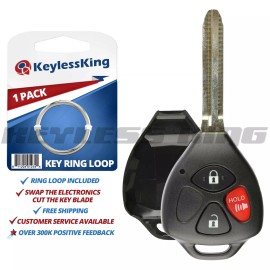 KeylessKing* Remote Key Fob Shell Pad Case for 2006 2007 2008 2009 2010 2011 2012 Toyota Rav4