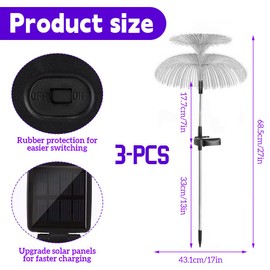 KQWVZ Solarlampen Für Außen Garten, Quallen Solarleuchten Garten, 3 Stück Led Gartenlampen Für Draußen, Ip65 Wasserdicht Solar Gartenleuchten Für Außen Fahrstraßen Sicherheits Patio Rasen