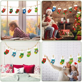 SICOHOME Christmas Cut-Outs for Classroom 4"x6" Assorted Xmas Stocking Cut-Outs with Glue Point Dots for Winter Bulletin Board Classroom School Party Paper Christmas Decorations