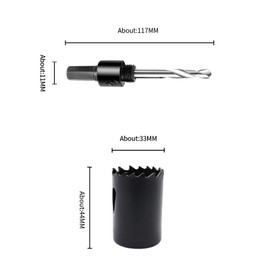 Hole Cutter 33mm LAIWEI Bi-Metal Hole Saw, HSS Circular Hole Saw Head, 1.8 mm Thick, Cutting Depth up to 38mm, Suitable for Wood, Plastic, plasterboard and Metal Round Pipe