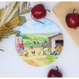 lesser and pavey LP94761 Ceramic Trivet | Farmhouse design | 1 Pc, Multicolor