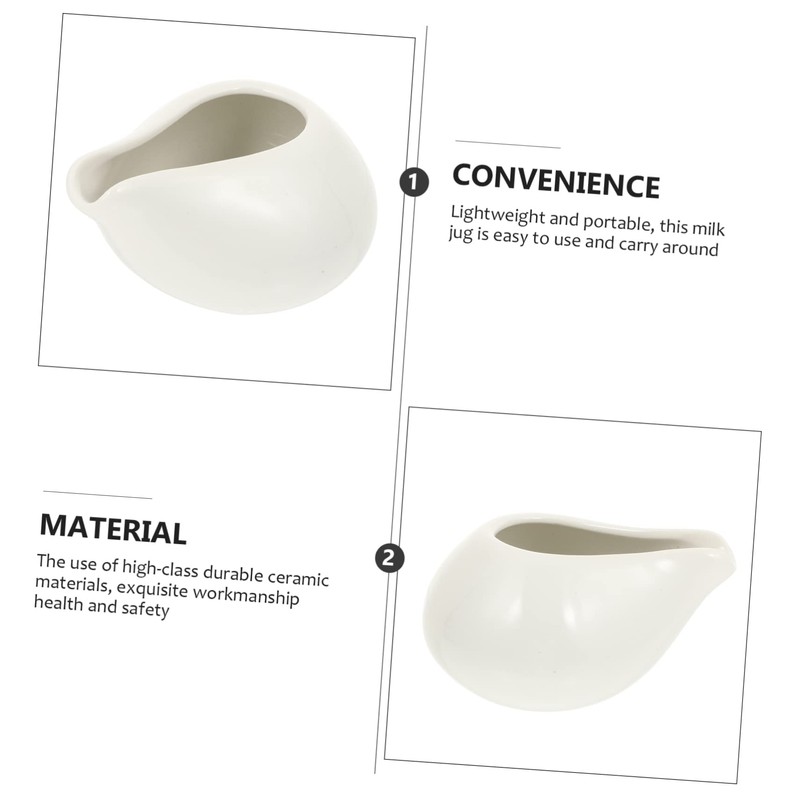 Ipetboom Ceramic Sauce Pitcher Western Style Jug Handle Design for