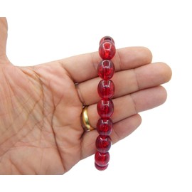 Prayer Beads Prayer Beads Tesbih Tasbih Tespih Misbaha Subha 17, Muslim Islamic Rosary Bracelets Worship Accessories Gemstone Effect Beads Oval 14 x 12 mm (Red)