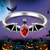 Halloween Black Bat Rings for Women Sterling Silver Gothic Jewelry