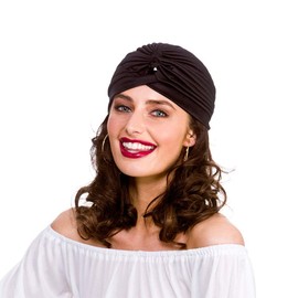 Wicked Costumes Adult Unisex Black with Jewel Fortune Teller Turban Hat Fancy Dress Accessory