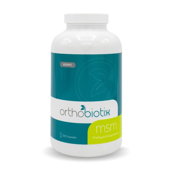orthobiotix MSM - 365 Capsules Methylsulfonylmethane (High Dose) - 1600 mg Daily Dose - Vegan MSM Powder