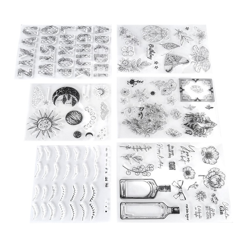 6pcs Silicone Embossing Folders Multipurpose DIY Craft Template Molds for