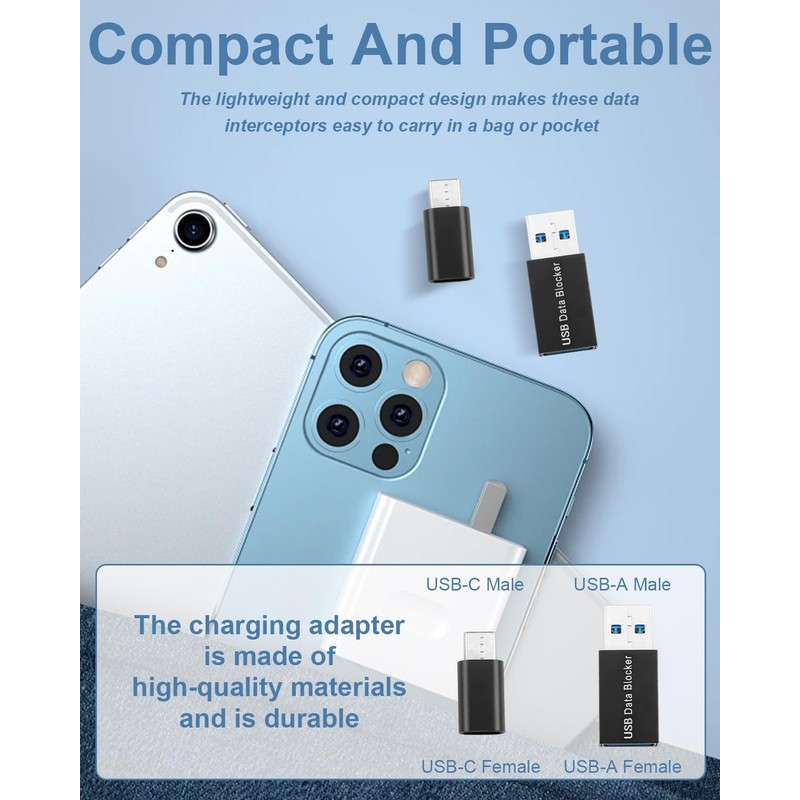 coalwop USB Data Blocker & USB-C Data Blocker [2-Pack] -