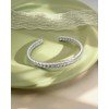 Desnuage Wheat Silver Cuff Bangle for Women Adjustable Silver Bracelet