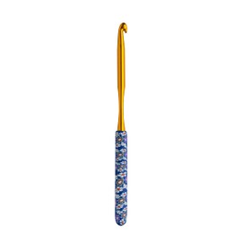 The Quilted Bear Crochet Hooks - Premium Soft Grip Floral Crochet Hook with Ergonomic Polymer Clay Handle (6mm Hook)