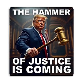 Hammer of Justice Trump Funny Sticker Decal Notebook Car Laptop 5.5"