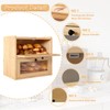 Alpeir Double Layer Large Bread Box for Kitchen Counter, Wooden