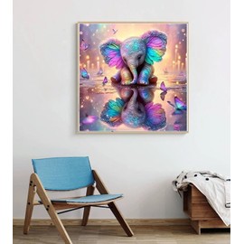 QIUYEGONGFANG Butterfly Diamond Art Kits for Adults, Full Drill Diamond Art for Beginners,DIY Gem Art Crafts,Wall Painting Kit，Diamond Painting Kits for Beginners- 12x16 Inch