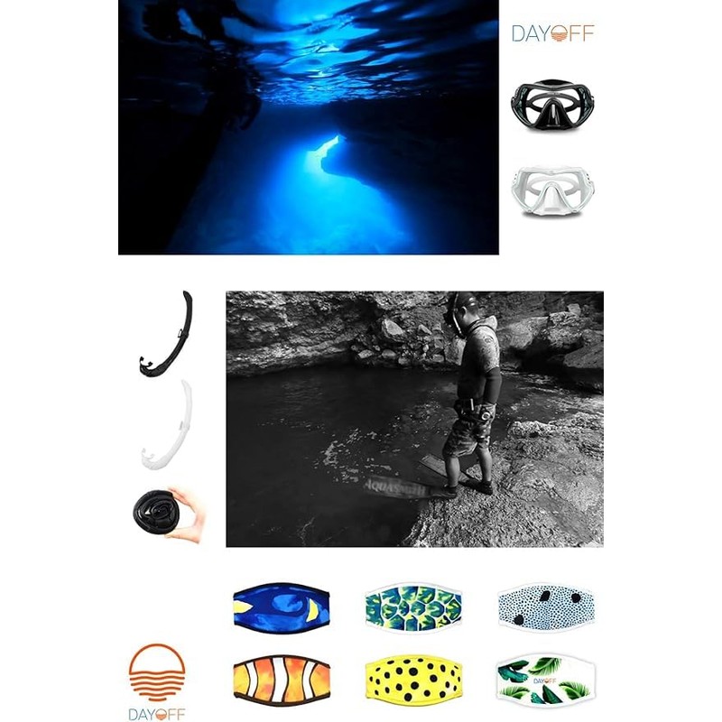 DAYOFF Mask Strap Cover, Fish, Design, Diving Mask, Snorkeling Mask