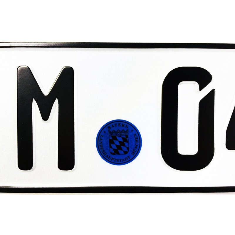 Munich Temporary German License Plate