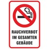 Sign No Smoking / Smoking Prohibited Throughout the Building Aluminium