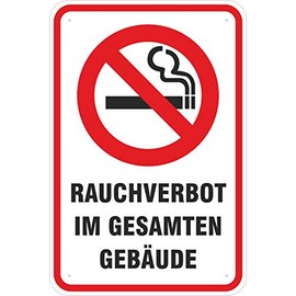 Sign No Smoking / Smoking Prohibited Throughout the Building Aluminium Composite Material 3 mm Thick 20 x 30 cm