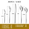 30 Pieces Silverware Set, KINGSTONE Flatware Cutlery Set for 6,