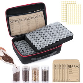 140 Slots Seed Organizer Storage Box with 20PCS Seed Envelopes, Premium Seed Containers for Various Sizes Vegetable and Flower Garden Seeds, Gardening Seed Keeper Set with Useful Accessories (Red)