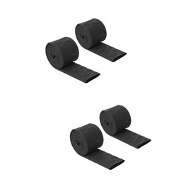 Mobestech 4pcs Non-Slip Handle Cover Heat Shrink Tubing for Fishing Rods and Rackets Insulated Grip Wrap Black Enhanced Friction for Safe Use