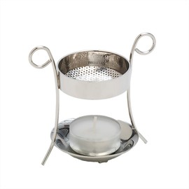 NKlaus Top 2700 Incense Stand with Tea Light Nickel-Plated Brass Handmade