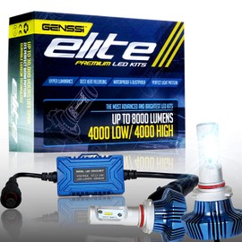 Genssi Elite LED Replacement Bulbs 6000K Super White Replaces Halogen 9005 HB3