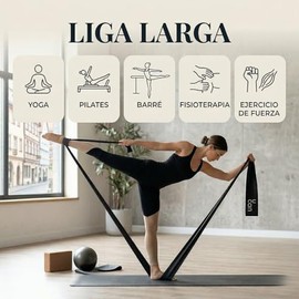 U can - Liga de Resistencia Larga 120 cm | Latex Negra para Pilates, Barre, Ejercicio Funcional, Resistencia Alta | Bandas Ejercicio UCAN
