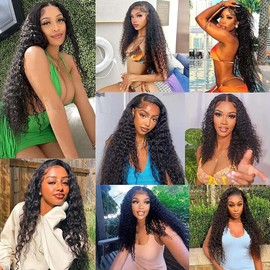 DiexrLamx Hair Loose Deep Wave Bundles 26 26 26 Inch 8A Unprocessed Peruvian Virgin Hair 3 Bundles Natural Black Color Deep Curly Hair Extension