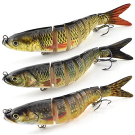 Wobbler Set Jerkbait Fishing Lure Artificial Bait Fish Fishing Trout Bait Swimbait Fishing Set for Pike Perch Zander with 2 Treble Hooks and Fishing Bait Box (13.3 cm)