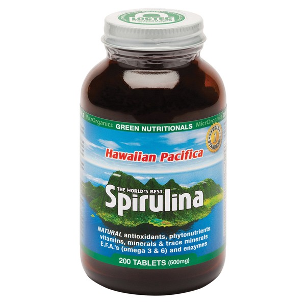 MicrOrganics Green Nutritionals Hawaiian Pacifica Spirulina 200 Tablets