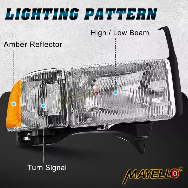 mayello 4PCS Fit 1994-2001 Dodge RAM 1500 2500 3500 Pickup