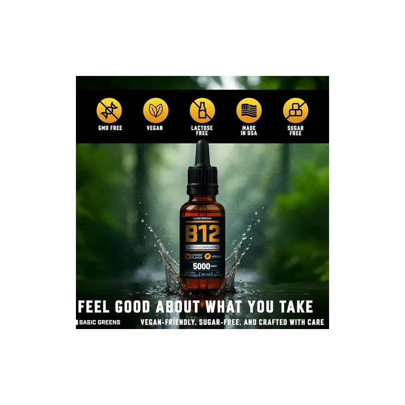 Basic Greens Metilcobalamina Vitamina B12 5000mcg Liquida