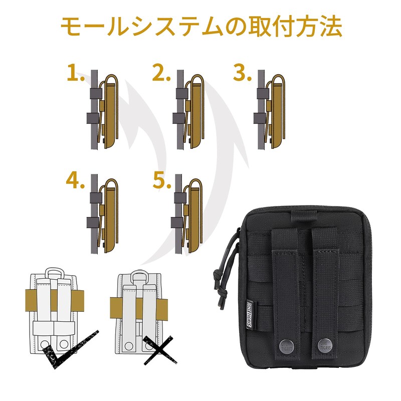 OneTigris EDC Pouch Multi MOLLE Nylon (Black)
