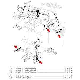 10L0L Front Lower Spring & Upper A Arm Bushing Kit for Club Car DS Golf Cart, Replace OEM 1016346 1016349 1016350