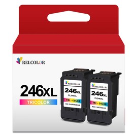 Relcolor Compatible Ink Cartridge Replacement for Canon 245XL Color 246XL (Tricolor 2 Pack 245 246 XL CL246 244 MX490 MG2522 MX492 TR4520 TR4500 MG2520 TS3300 TS3322 MG2525 TR4522 TS3100 TS3122 TS3320