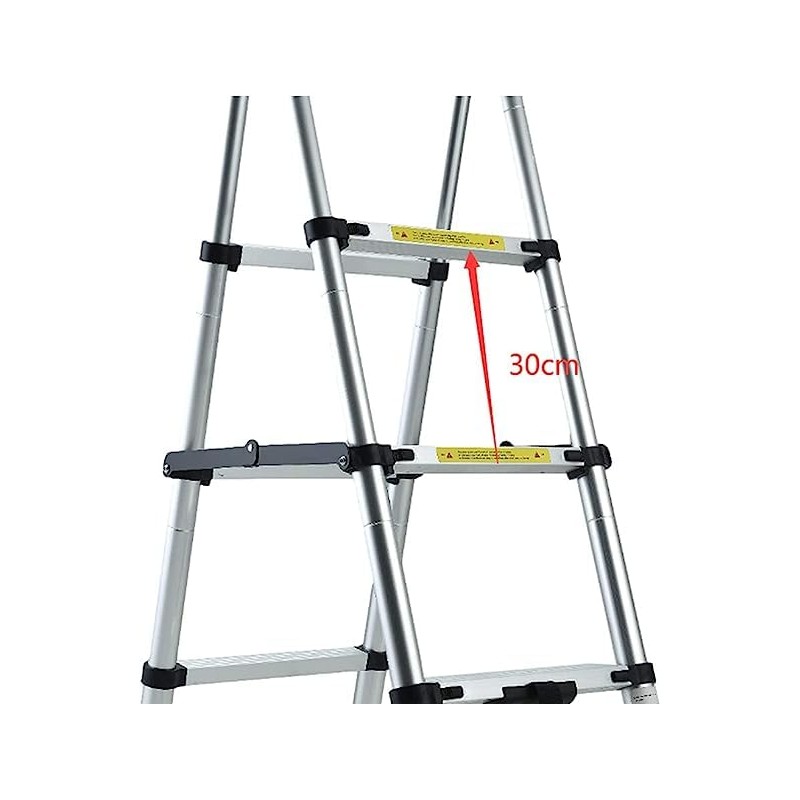 Qimu 5+6 Step(5.6ft + 6.6ft) Telescoping Ladder Aluminum Extension Step