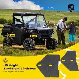 YHTAUTO 2 inch Front and 2 inch Rear Full Leveling Lift Kit Compatible with Polaris RZR 800 2008-2014, RZR 4 800 2012-2014, Brackets Suspension Leveling Kit w/Hardware Kit Set of 8