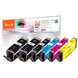 Peach C580/581 Value Pack Plus Printer Cartridges XXL (2x Black, PBK, C, M, Y) Replaces Canon PGI-580XXL, CLI-581XXL for Pixma TR 8550, 6350, 8350