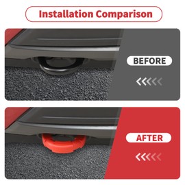 Linskip Flag Design Tow Hook Covers with Added Weight for 2009-2026+ Ford F150, Front Bumper Tow Hook Rubber Sleeve Protectors – Secure Fit for F150 Accessories(Red)