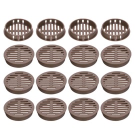 QUARKZMAN Pack of 20 50 mm/2 inch Ventilation Grille Round Soffit Ventilation Grille, Brown Plastic Festoon Ventilation Cover for Bathroom, Home, Office, Kitchen, Cabinet, Wardrobe