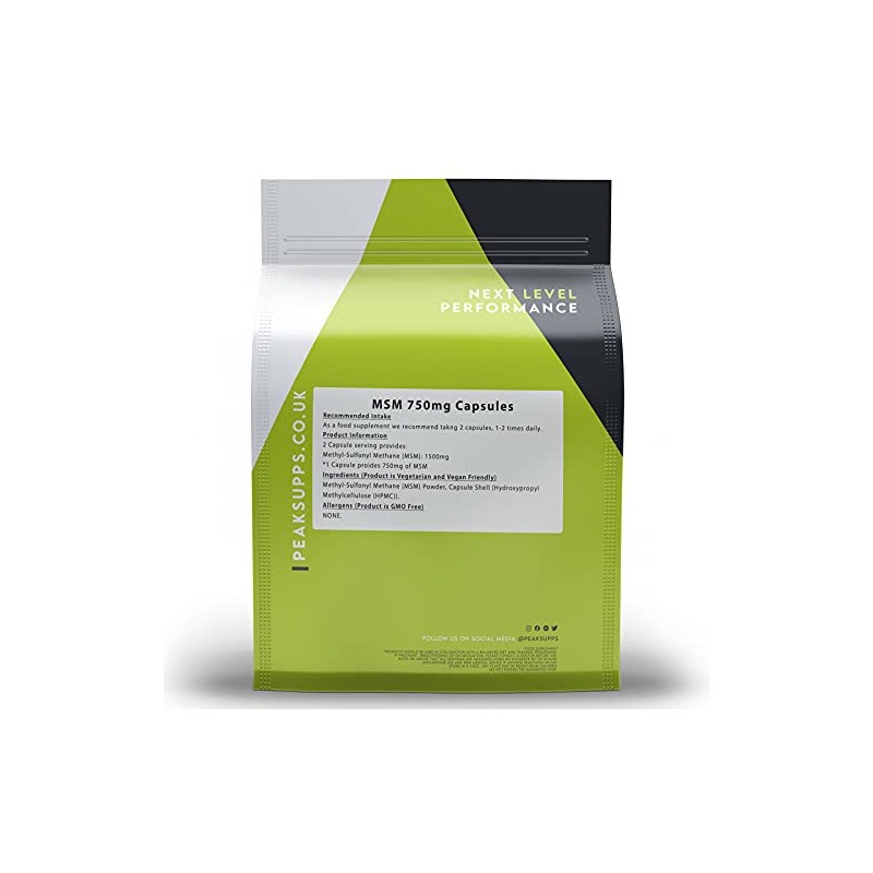 MSM Capsules 750mg Capsules | Pure | Vegan (90 Capsules)