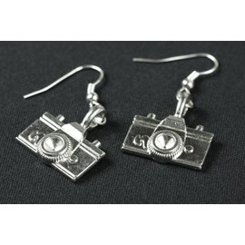 Miniblings Earrings Photo Photography Photographic Camera Photographer Camera Silver 2 cm